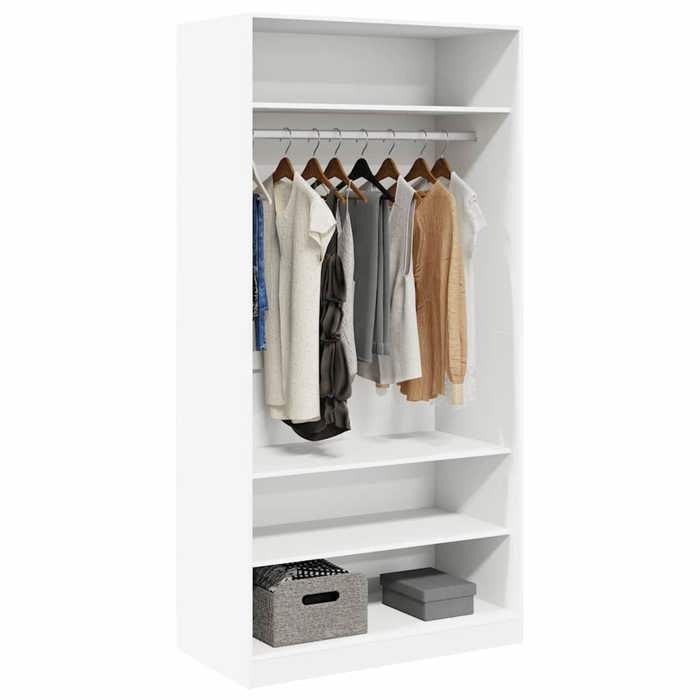 En PromotionArmoire de chambre Moderne - ABOTT@ Cabinet vêtements/Garde-robe - Blanc 100 x 50 x 200cm Bois dingénierie 414928 En PromotionArmoire de chambre Moderne - ABOTT@ Cabinet vêtements/Garde-robe - Blanc 100 x 50 x 200cm Bois dingénierie 414928
