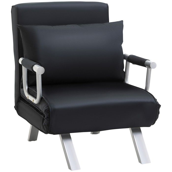 Canapé-lit convertible 2-en-1 dossier réglable housse amovible 65L x 69W x 80H cm cuir sauvage