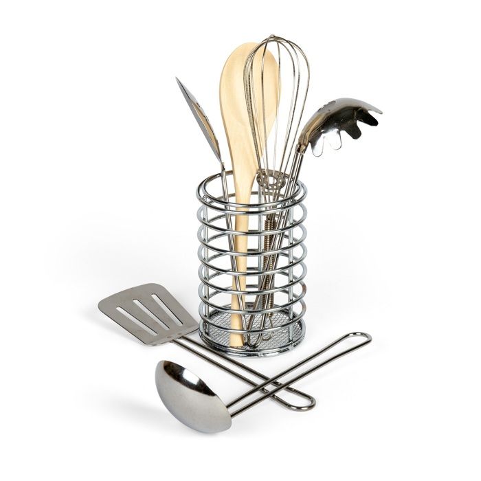 Dinette - BIGJIGS TOYS - Pot avec ustensiles de cuisine - 7 pièces - Bois & métal - Pot inox gris Dinette - BIGJIGS TOYS - Pot avec ustensiles de cuisine - 7 pièces - Bois & métal - Pot inox gris
