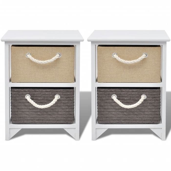 Petite Armoire de lit Multicolore - Lot de 2 Tables de chevet - minimaliste - Bois 809 398282411