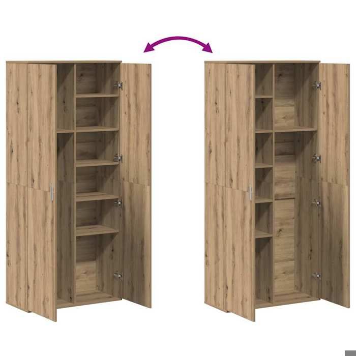Rangement de cuisine - Buffet chêne artisanal 80x35x180 cm Bois dingénierie - Buffet Vaisselier Rangement@324794