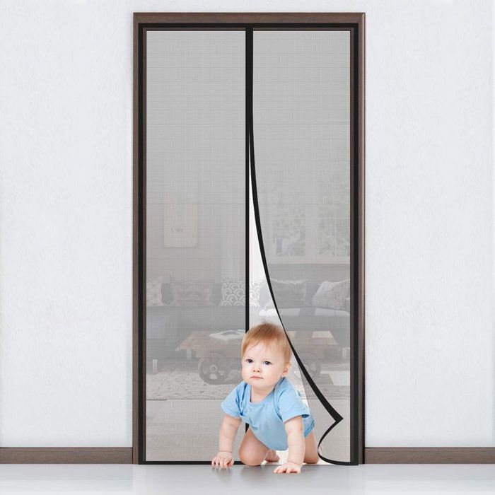 Moustiquaire porte magnétique - PZCC - 90x220 cm - Fermeture automatique aimantée - Maille très fine - Noir