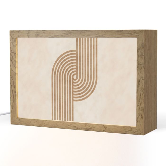Lampe de Table LED - Lampe de Chevet - Motif Courbe symétrique - Couleur cuivre 30x20 cm Couleur Cappuccino - OnlyWow