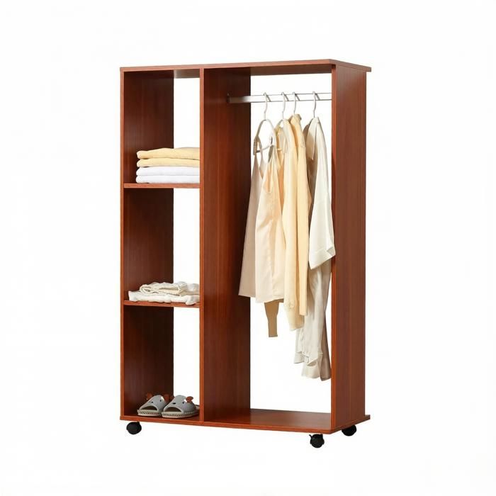 Penderie mobile ouverte – Walnuss – tringle de penderie et étagères ouvertes – 80 x 40 x 128 cm