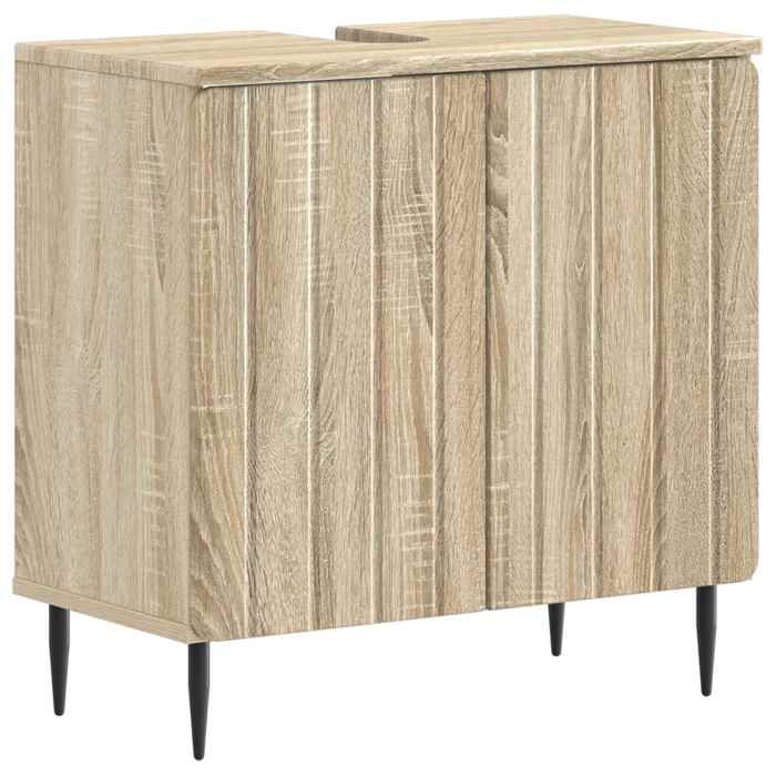 Nouveau Meuble sous Lavabo de Salle de Bain ZWOLLE Chêne Sonoma poids:14.45 kg_2046