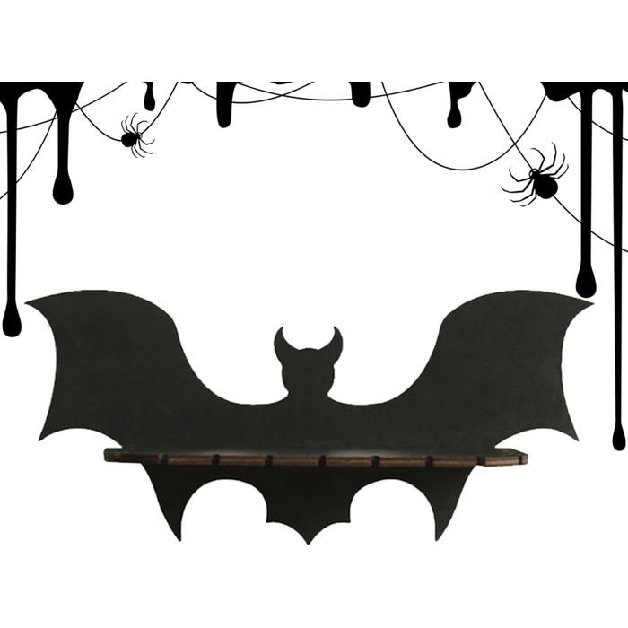 Étagères gothiques support flottant décoratif en forme de chauve-souris en bois