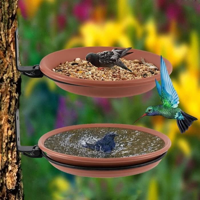 Meilleurs prix pour 2Pcs Abreuvoir Pour Oiseaux Balcon,Distributeur Nourriture Pour Oiseaux Sauvages,Baignoire à Oiseaux,Abreuvoir Oiseaux Dans Jardin