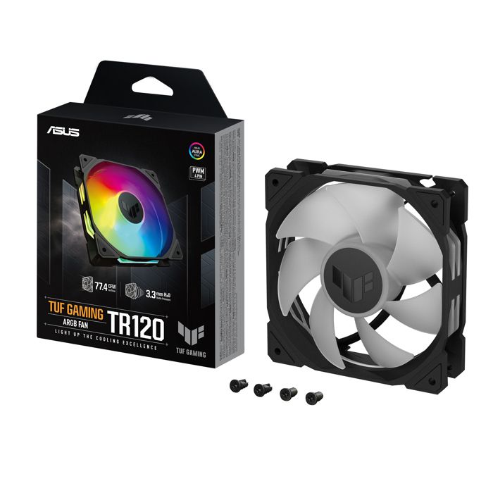 Ventilateur ASUS TUF GAMING TR120 FAN ARGB - Noir - 120mm - 70,19 CFM - Roulement à billes - 1500 RPM