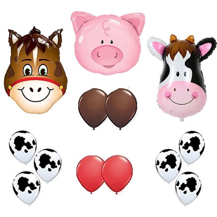 Animal De Ferme Ballons 36 Vache Ane Et Cochon Avec 12 Ballons En Latex De Qualite Helium Rouge Brun J2sia Cdiscount Maison Animal De Ferme Ballons 36 Vache Ane Et Cochon Avec 12 Ballons En Latex De Qualite Helium Rouge Brun J2sia Cdiscount Maison