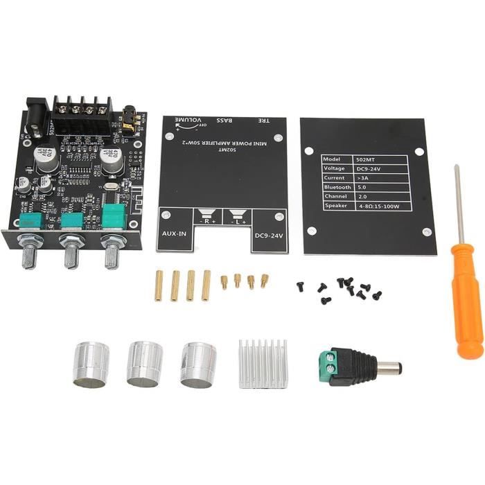 Carte Amplificatrice Audio ZK-R502E 50W - Module Avec USB, 10 Effets, Pour Haut-parleurs 10-50W - 8