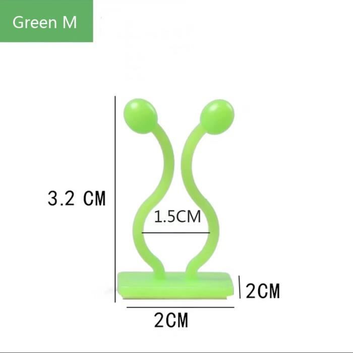 M - Vert - Clip Mural Pour Plantes Grimpantes, 60 Pièces, Fixation De