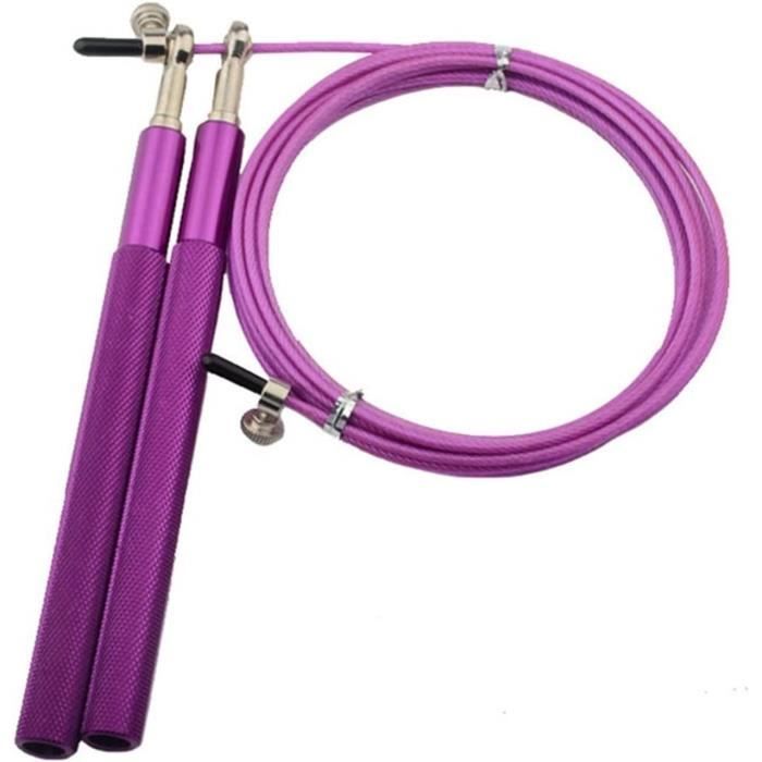 Corde à Sauter Vitesse ProCardio - Câble Acier Gainé PVC - Noir