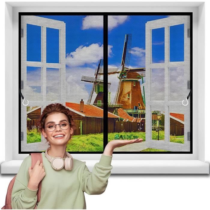 Moustiquaire Fenêtre Magnétique Rideau De Fenêtre 130 X 80 Cm Anti