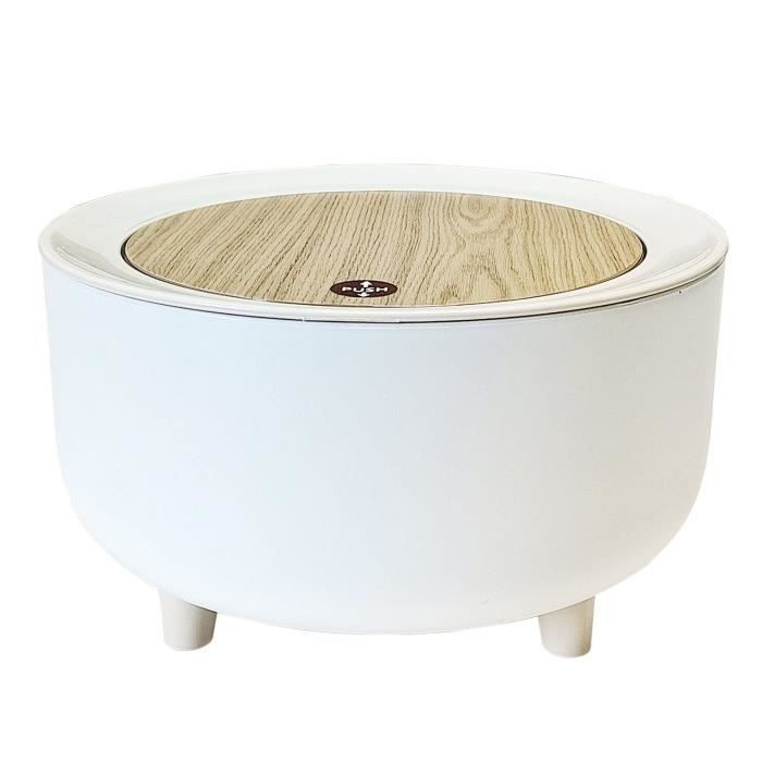 Poubelle Salon JZLEJC 23x30cm - Imitation Bois Avec Couvercle PP Pour Chambre/Salle Bain