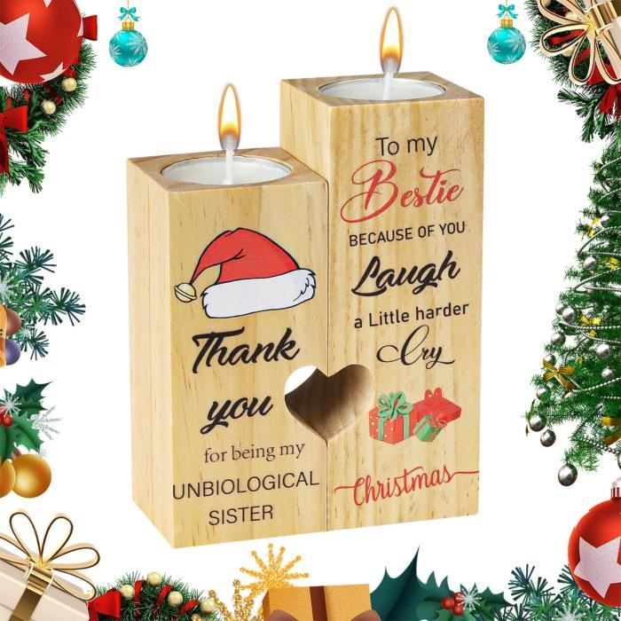Bougeoir En Bois Personnalisé Pour Mariage - Cadeau Invités - Gravure Nom/Date - Décoration Rustique Et Élégante