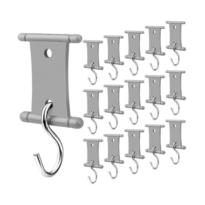 Crochets dauvent - Lot de 16 - Capacité 6 8 kg - Accessoires camping-car - Rail 5/6 mm et 7/8 mm