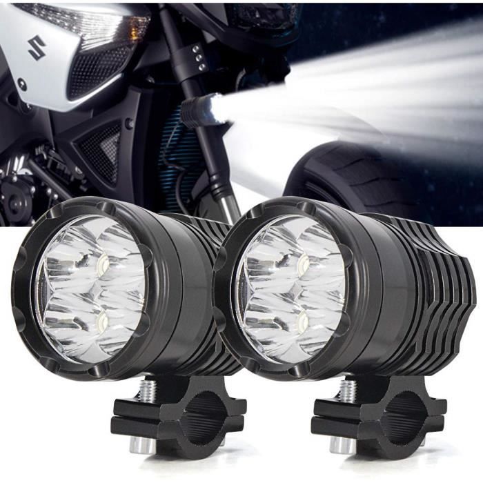 50W Phare Moto Feux Additionnels LED Phares Avant Moto Anti Brouillard Projecteur Spot LED 9~60V pour Truck Off Road 4X4 ATV,Noir