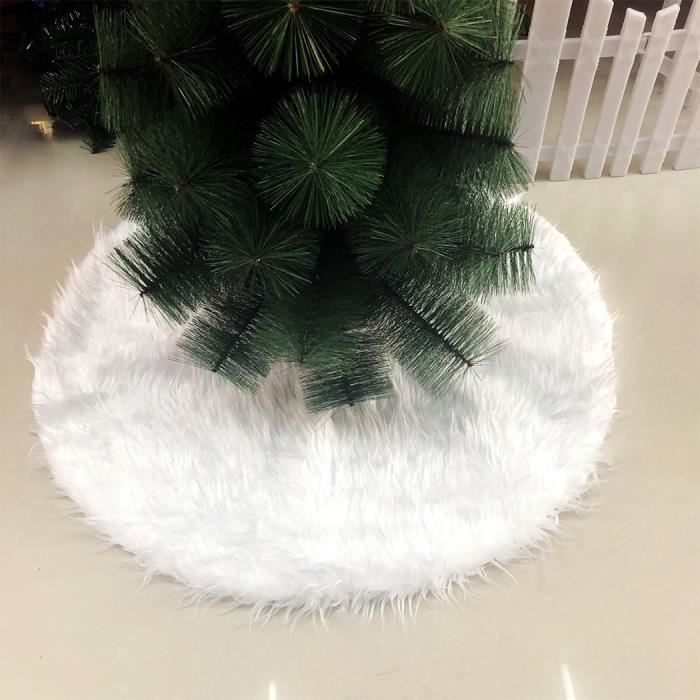 Jupe De Sapin De Noël 90 Cm - Blanc, Couvre-pied Pour Sapin 121 à 182 Cm - Attrape Aiguilles, Décoration Géométrique