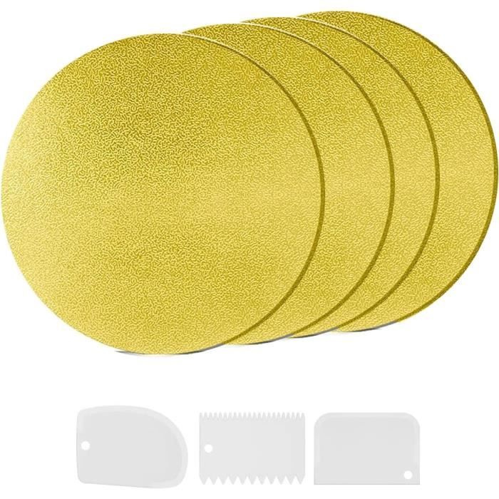 YIYICO Lot De 5 Planches à Gâteau Rondes 30cm Argent - Support Carton Résistant Pour Transport Et Décoration