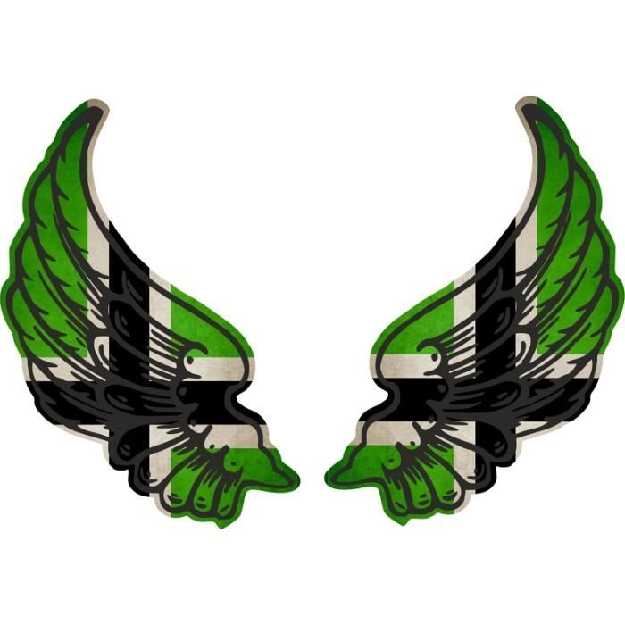 Autocollant Sticker Ailes Motard Drapeau Cabo Verde - Vinyle Résistant 10x14 Cm - Décoration Moto - 3
