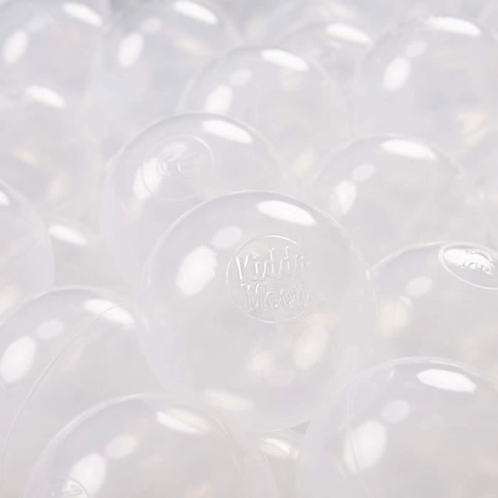 200 Balles Plastique Colorées 7cm KiddyMoon Pour Piscine à Balles - Fabriqué En EU Blanc/Gris/Menthe