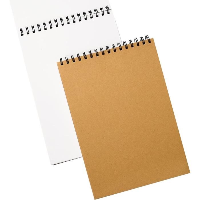 Carnet à dessin 80 pages blanches 128 g/m² avec spirale 15 x 21 cm -  Carnets et journaux intimes - Achat & prix