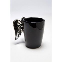 Mug Original Avec Anse Ailes D'Ange Dorées - Tasse Décorative