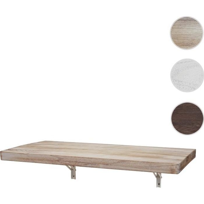 table murale en bois massif - hwc - h48 - pliable - gain de place - certifié bsci