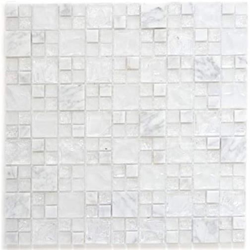 Mosaïque carreau translucide verre blanc rouge mur bain 72-0904_f10 plaques 