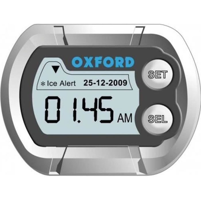 Mini montre digitale Oxford Digiclock spéciale pour moto fixation velcro à pile OX562