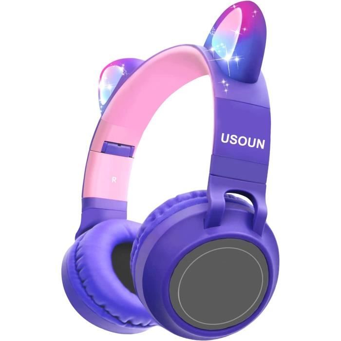 Casque Audio Enfant Bluetooth, Casque Audio Sans Fil Pour Enfants, Bluetooth 5.0 Confortable