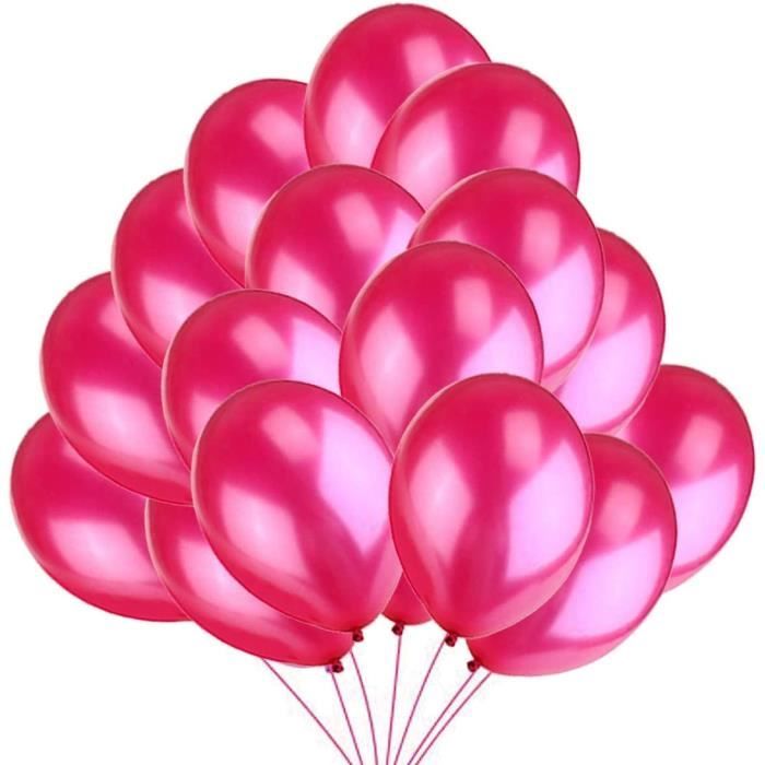 50 Ballons Rose Blanc Fuchsia. Ballon Rose Nacré Nacré. 36Cm-3.2G