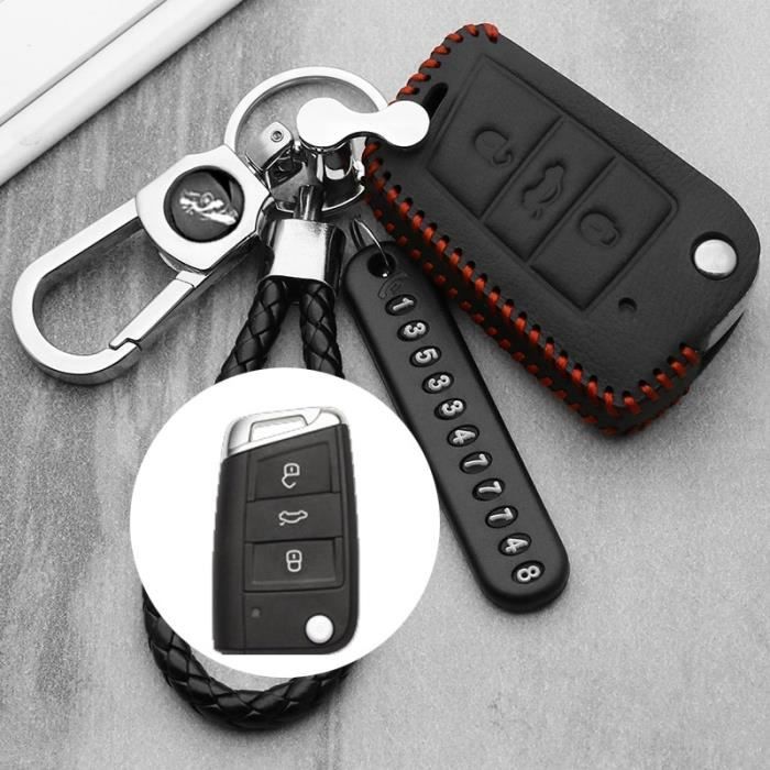 Housse Cuir Clé Voiture Étui Pour Clé De Voiture à Distance En Cuir Véritable De Qualité Coque Clé BMW Série 1 3