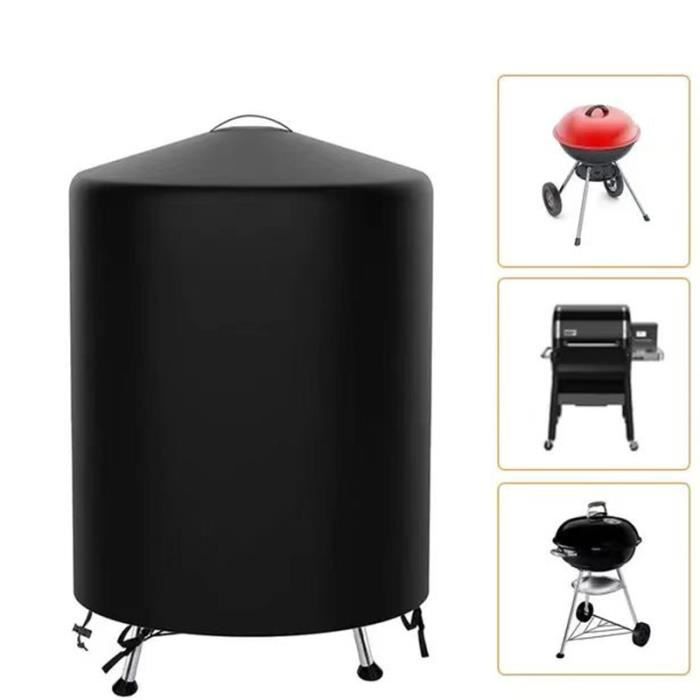 Ieron Housse De Barbecue Imperméable Pour Extérieur, Protection Ronde Anti- Poussière Et Anti-Pluie, Protection Solaire, 50 X 45 Cm, Tissu Oxford 210D Durable, Noir, Facile à Nettoyer Et à Ranger