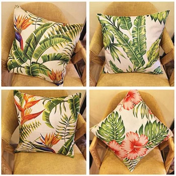 Tropical Feuilles Housse de Coussin Taie d'oreiller Cushion Cover Canapé Décor @ 