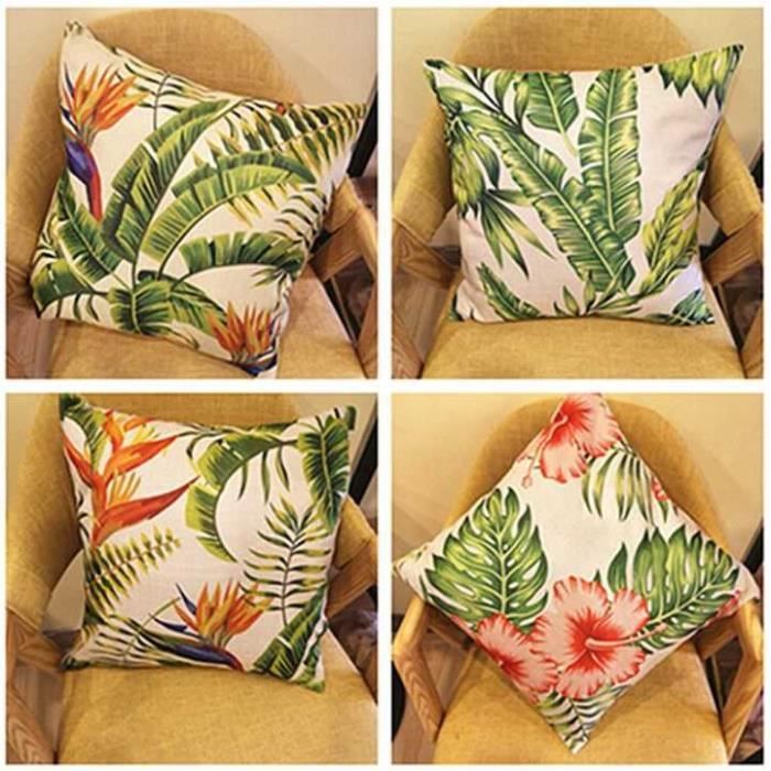 Tropical Feuilles Housse de Coussin Taie d'oreiller Cushion Cover Canapé Décor @ Tropical Feuilles Housse de Coussin Taie d'oreiller Cushion Cover Canapé Décor @