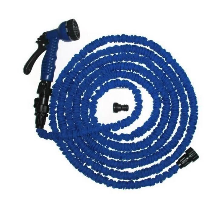 Tuyau D'Arrosage Extensible 30m - 9 Modes - 1/2'' Et 3/4'' Adaptateurs