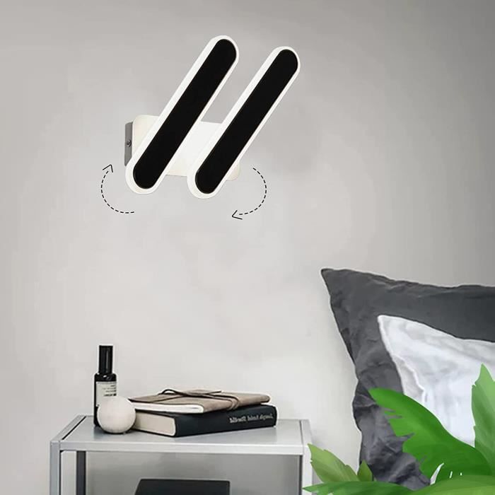 Lampe De Chevet Murale Rotative LED - 5W - Chargeur USB Type-C - Blanc Froid 6000K - Pour Chambre, Lecture, éclairage Ciblé