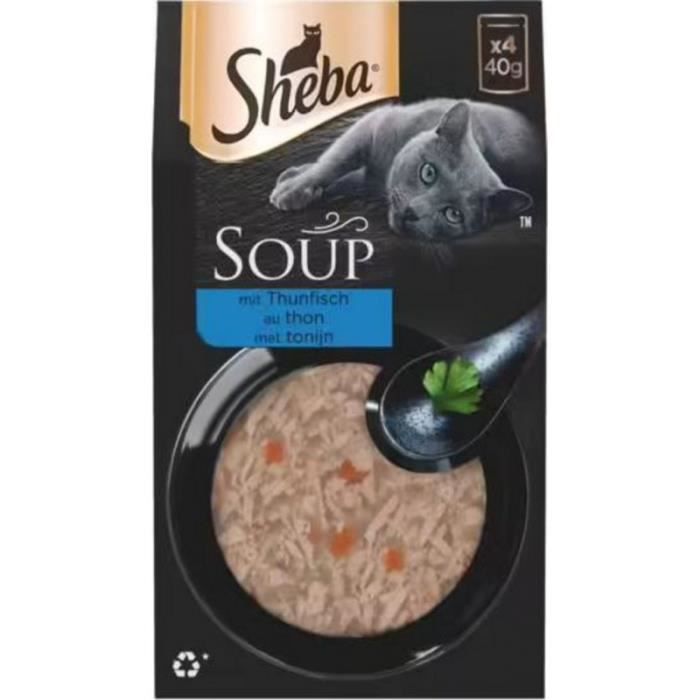 Sheba Soupe pour Chat aux Filets de Thon 4x40g