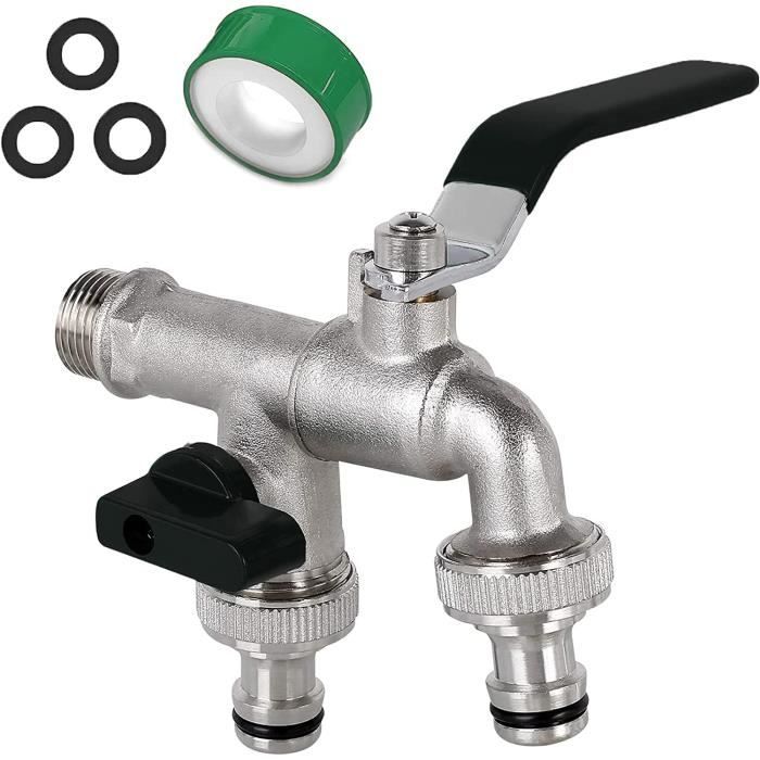Robinet En Laiton 1/2 Pouce Résistant à La Rouille Et Au Gel + Raccord De Tuyau Libre - 12,7 Mm AG-Convient Pour Les Jardins - Robinet De Sortie