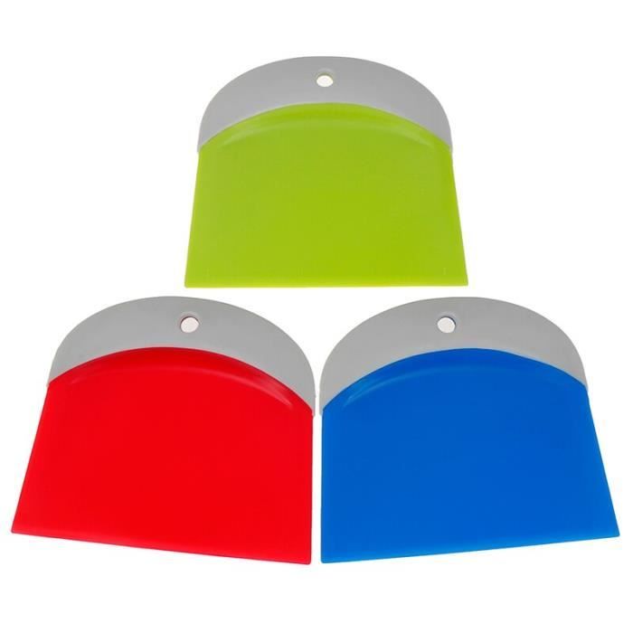 2 Spatules Grattoirs à Pâte - Blanc Et Vert - Pour Cuisine, Pâtisserie, Pizza - Plastique Alimentaire