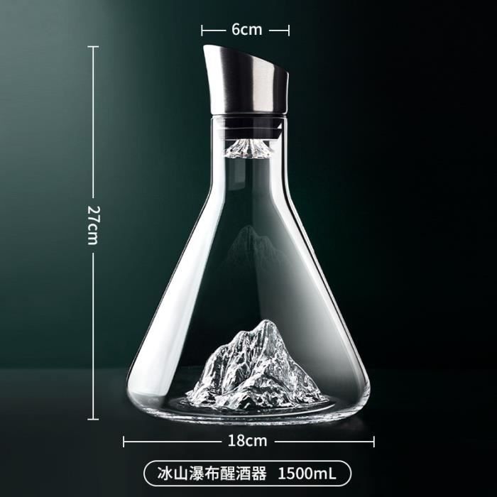 Carafe à Décanter BarCraft 1,5L - Verre Soufflé Main - Base Large Pour Aération Optimale - Col Fin Pour Service Sans Fuite - Design élégant