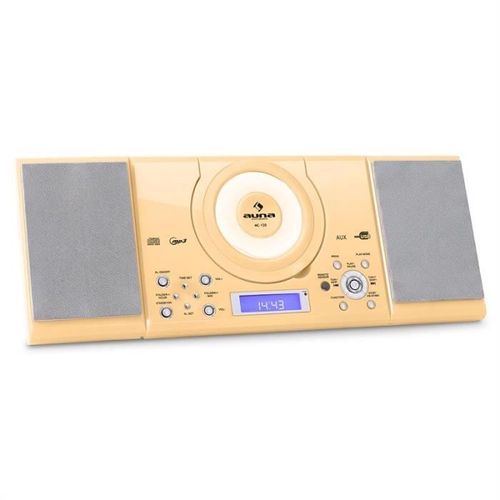 Auna MC-120 Chaine Hifi Stéréo Lecteur MP3 CD USB -crème