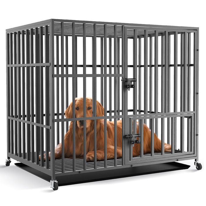 Comparer les prix de Cage Chien Solide XXL Caisse Chien Intérieur Grand Chien Grande Taille 117x96x84cm