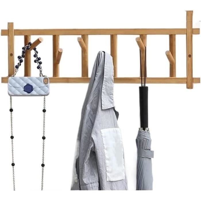 Lot De 2 Porte-manteaux Muraux 40 Cm Avec 8 Crochets Amovibles | Porte-ustensiles Pour Cuisine, Salle De Bain Et Chambre