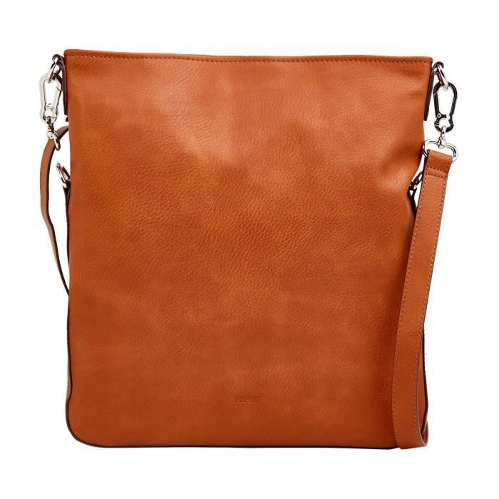 ESPRIT Basic Flip Over Shoulder Bag rabattable Rust Brown [86124]