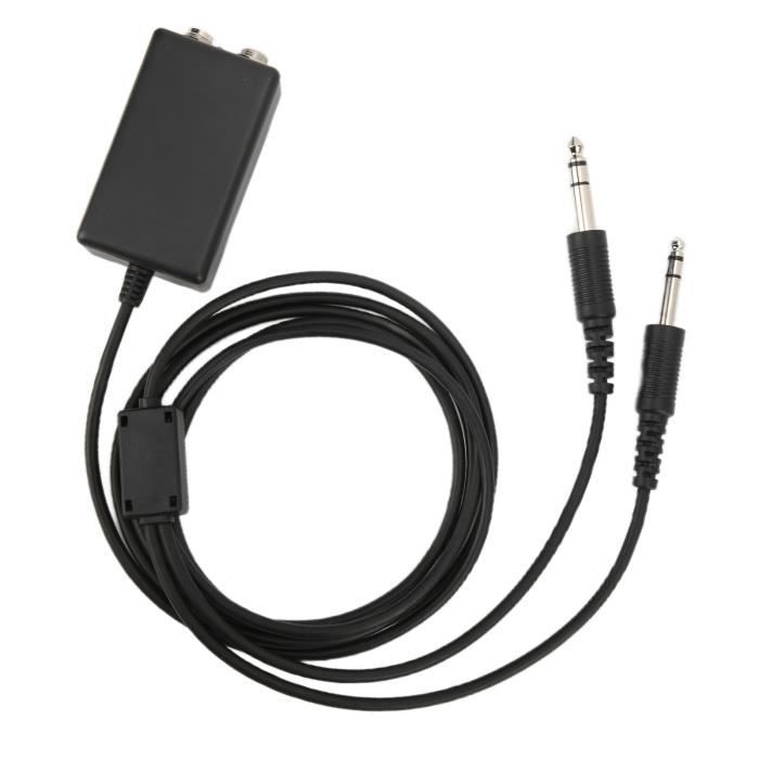 Câble Adaptateur Pour Casque D'hélicoptère - Double Connecteur U174/U, 7.1mm - Pour Communication Aviation, Environnements Bruyants - Longueur 40cm - 2