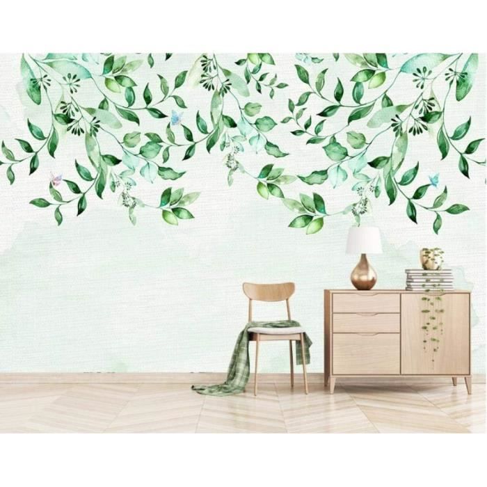 Stickers Cuisines Feuilles Vertes D'Herbe Autocollant Anti Huile Cuisine Adhesive pour Cuisine