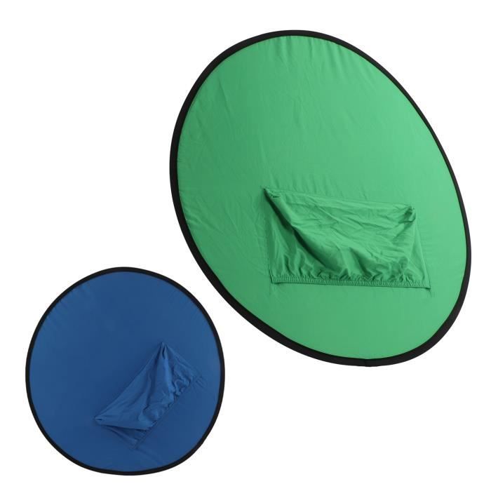 Toile De Fond Photo 2 En 1 Bleu/vert Portable - 142 Cm, Pliable, Avec Sac - Pour Chaise, Streaming, Studio Maison