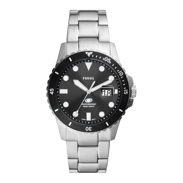 Montre Fossil - Hommes - FS6032 - Argent Acier inoxydable - 42 mm - Noir